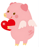 幸福のブタキャラクター